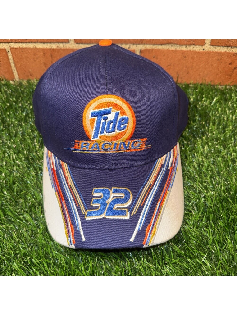 NASCAR Vintage Tide Racing Blue Ball Cap Hat #32 Ricky Craven Snapback Downy Y2K